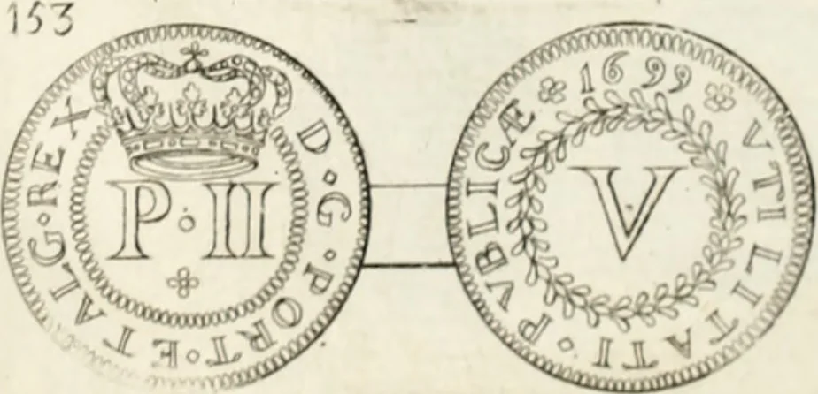 An illustration from Historia genealogica da casa real portugueza : desde a sua origem até o presente, com as familias illustres, que precedem dos reys, e dos serenissimos duques de Bragança ..., 1735, leaf 554