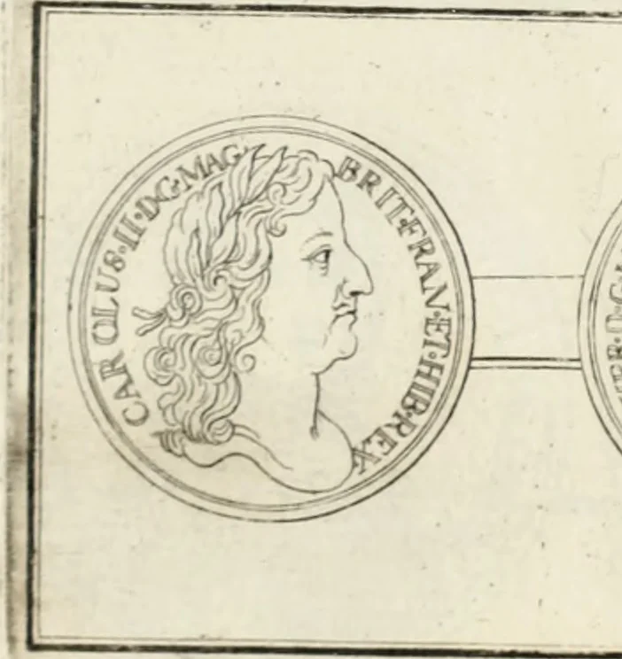 An illustration from Historia genealogica da casa real portugueza : desde a sua origem até o presente, com as familias illustres, que precedem dos reys, e dos serenissimos duques de Bragança ..., 1735, leaf 574
