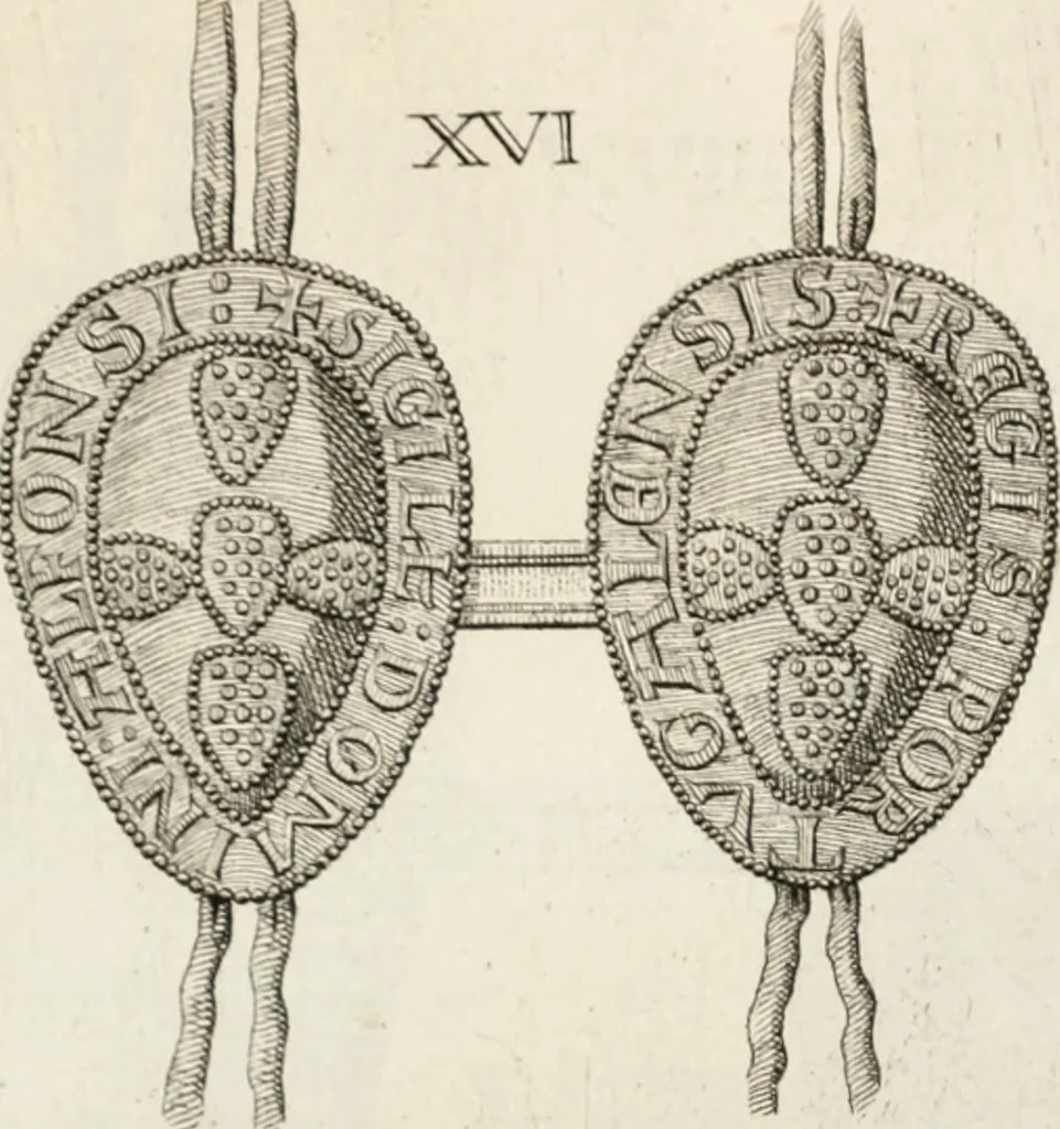 An illustration from Historia genealogica da casa real portugueza : desde a sua origem até o presente, com as familias illustres, que precedem dos reys, e dos serenissimos duques de Bragança ..., 1735, leaf 92