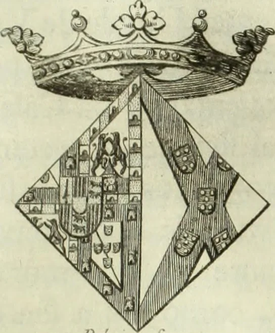An illustration from Historia genealogica da casa real portugueza : desde a sua origem até o presente, com as familias illustres, que precedem dos reys, e dos serenissimos duques de Bragança ..., 1735, leaf 200