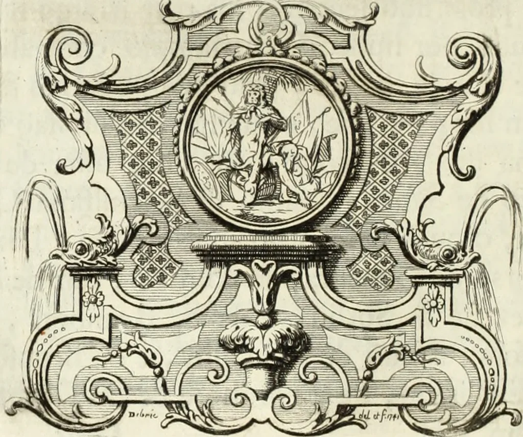 An illustration from Historia genealogica da casa real portugueza : desde a sua origem até o presente, com as familias illustres, que precedem dos reys, e dos serenissimos duques de Bragança ..., 1735, leaf 433