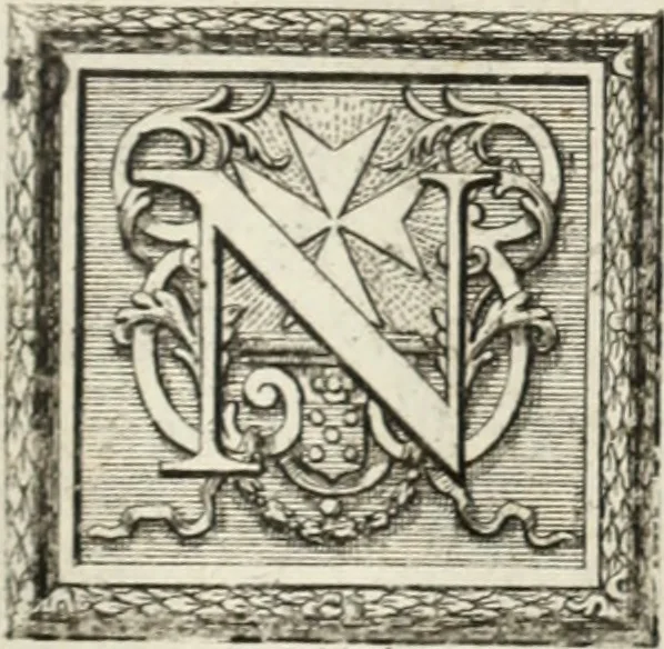 An illustration from Historia genealogica da casa real portugueza : desde a sua origem até o presente, com as familias illustres, que precedem dos reys, e dos serenissimos duques de Bragança, 1735, leaf 422