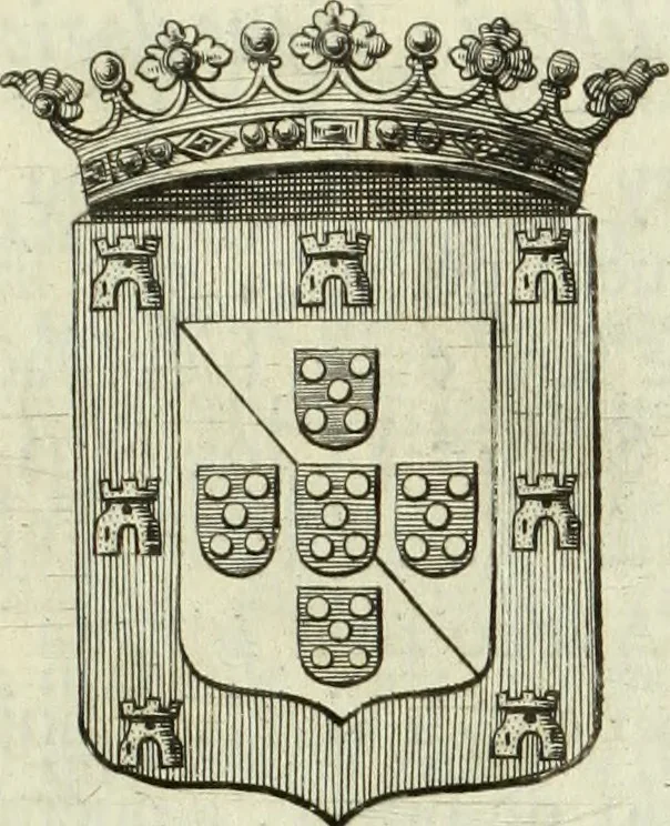 An illustration from Historia genealogica da casa real portugueza : desde a sua origem até o presente, com as familias illustres, que precedem dos reys, e dos serenissimos duques de Bragança, 1735, leaf 16