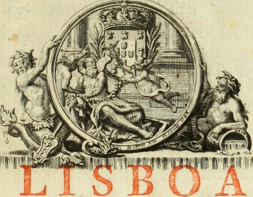 An illustration from Historia genealogica da casa real portugueza : desde a sua origem até o presente, com as familias illustres, que precedem dos reys, e dos serenissimos duques de Bragança, 1735, leaf 2