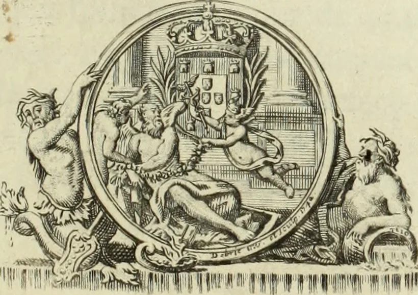 An illustration from Historia genealogica da casa real portugueza : desde a sua origem até o presente, com as familias illustres, que precedem dos reys, e dos serenissimos duques de Bragança, 1735, leaf 2