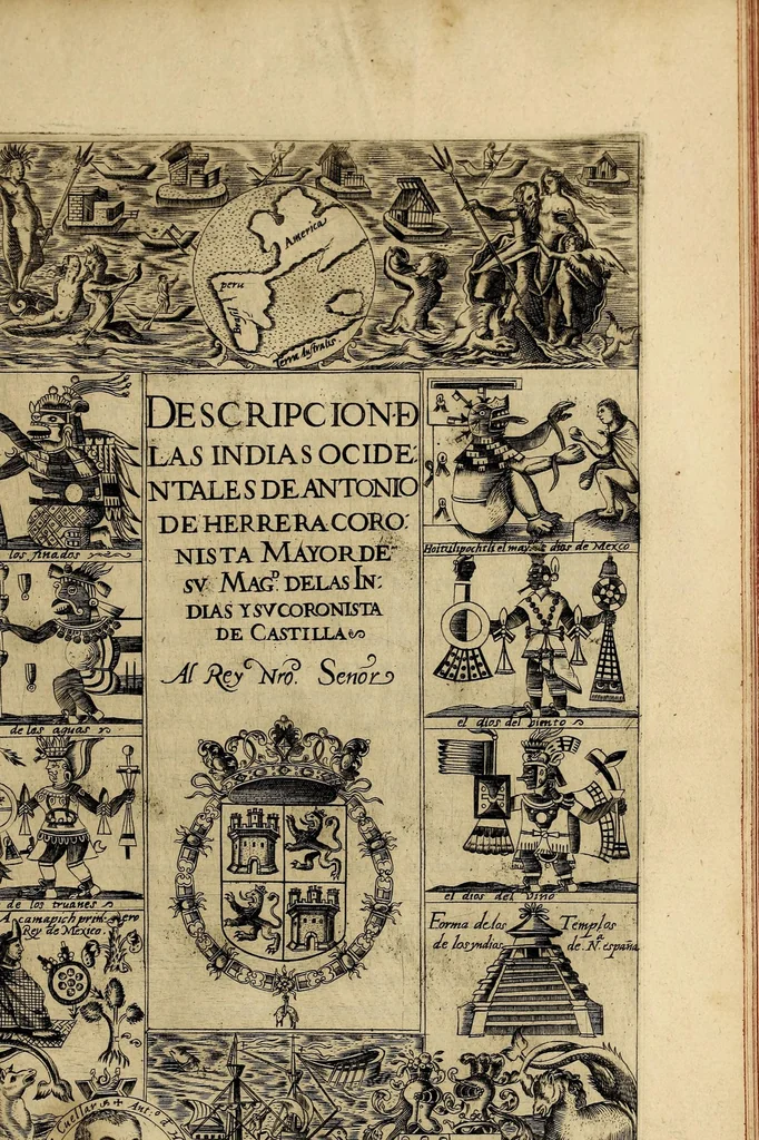 An illustration from Historia general de los hechos de los castellanos en las islas i Tierra Firme del Mar Oceano, 1601, leaf 701