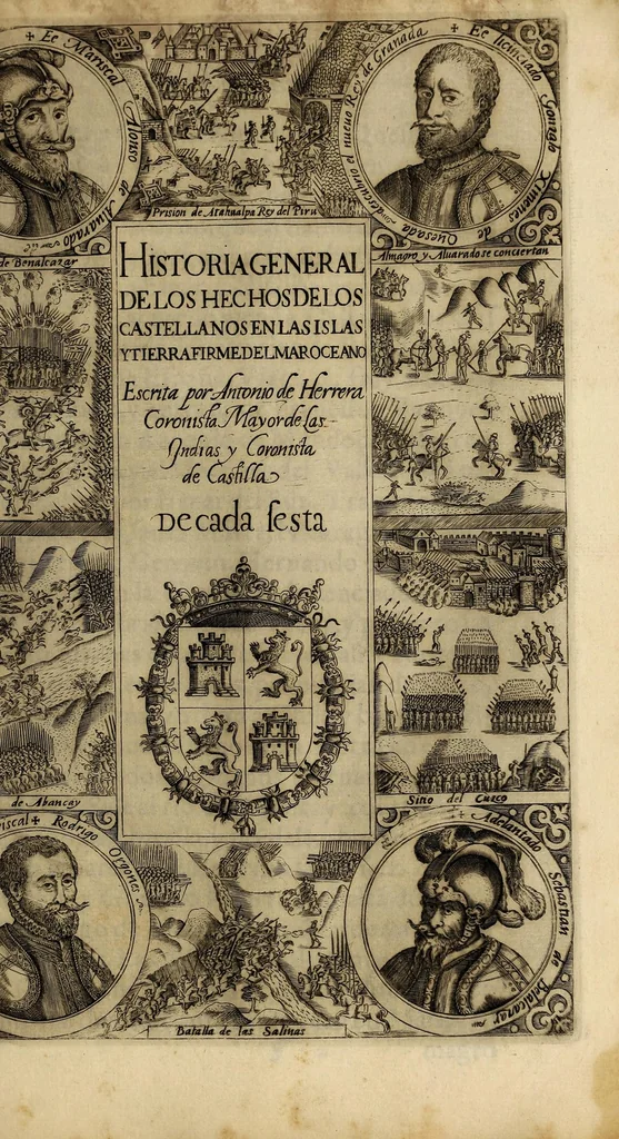 An illustration from Historia general de los hechos de los castellanos en las islas i Tierra Firme del Mar Oceano, 1601, leaf 353