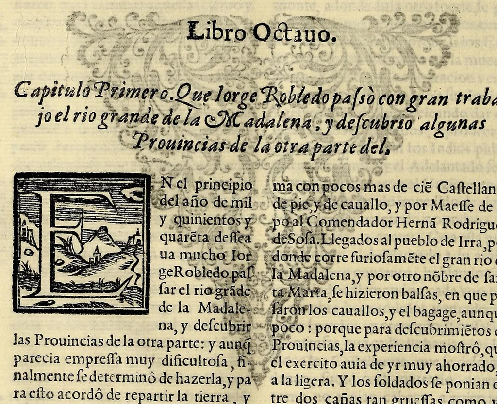 An illustration from Historia general de los hechos de los castellanos en las islas i Tierra Firme del Mar Oceano, 1601, leaf 574