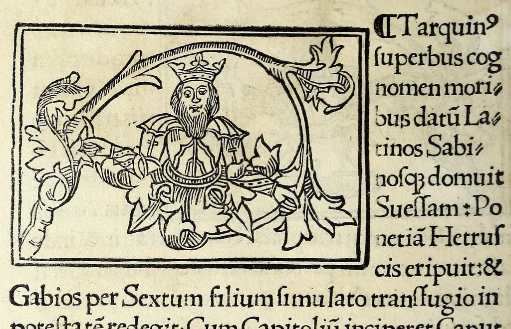 An illustration from Historia illvst. Romanorvm a Iano vsq. ad captam a Gotthis vrbem, 1510, leaf 28