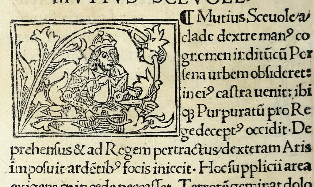 An illustration from Historia illvst. Romanorvm a Iano vsq. ad captam a Gotthis vrbem, 1510, leaf 30
