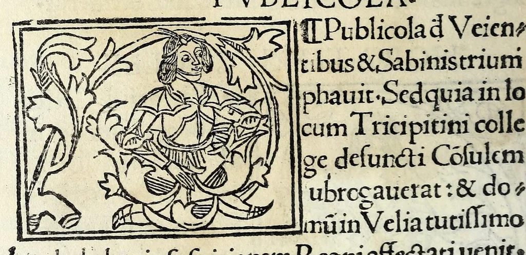 An illustration from Historia illvst. Romanorvm a Iano vsq. ad captam a Gotthis vrbem, 1510, leaf 30