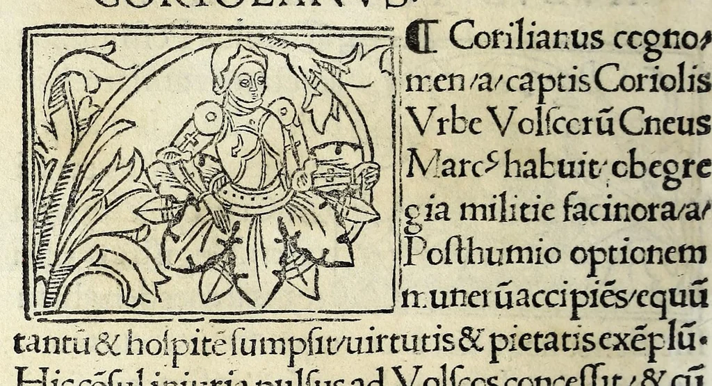 An illustration from Historia illvst. Romanorvm a Iano vsq. ad captam a Gotthis vrbem, 1510, leaf 32