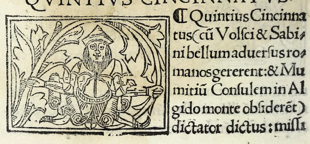 An illustration from Historia illvst. Romanorvm a Iano vsq. ad captam a Gotthis vrbem, 1510, leaf 32
