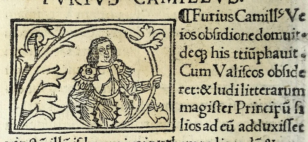 An illustration from Historia illvst. Romanorvm a Iano vsq. ad captam a Gotthis vrbem, 1510, leaf 34