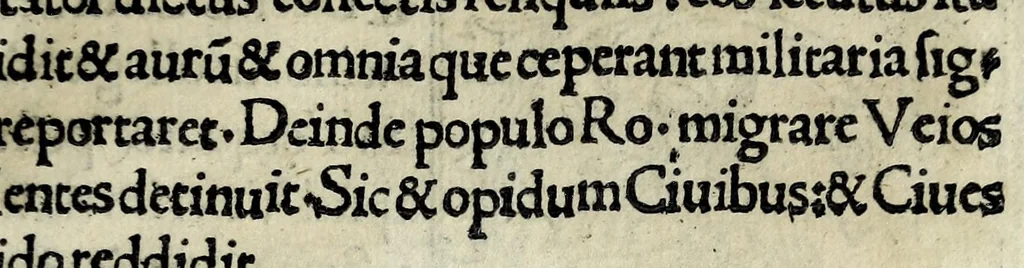 An illustration from Historia illvst. Romanorvm a Iano vsq. ad captam a Gotthis vrbem, 1510, leaf 35