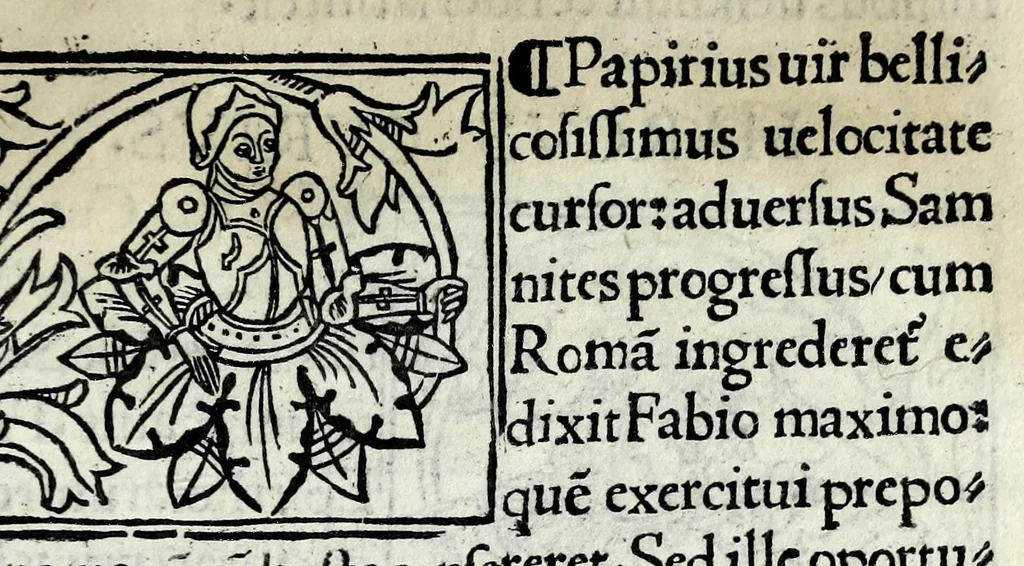 An illustration from Historia illvst. Romanorvm a Iano vsq. ad captam a Gotthis vrbem, 1510, leaf 37