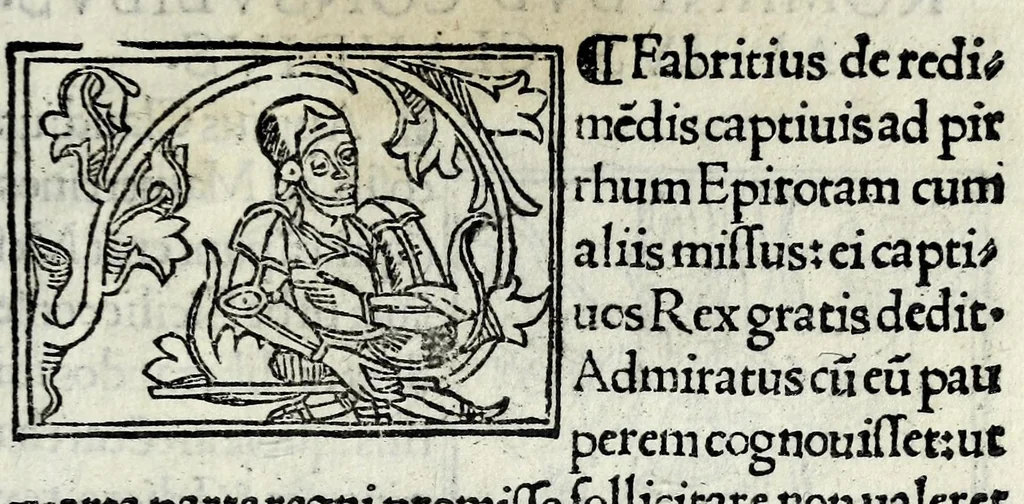 An illustration from Historia illvst. Romanorvm a Iano vsq. ad captam a Gotthis vrbem, 1510, leaf 39