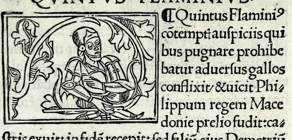 An illustration from Historia illvst. Romanorvm a Iano vsq. ad captam a Gotthis vrbem, 1510, leaf 45