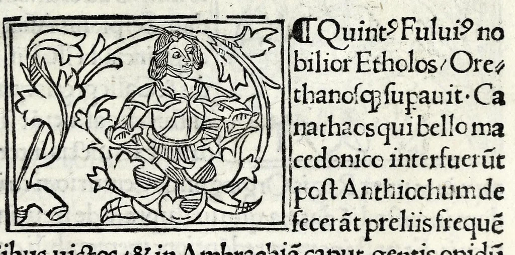 An illustration from Historia illvst. Romanorvm a Iano vsq. ad captam a Gotthis vrbem, 1510, leaf 45