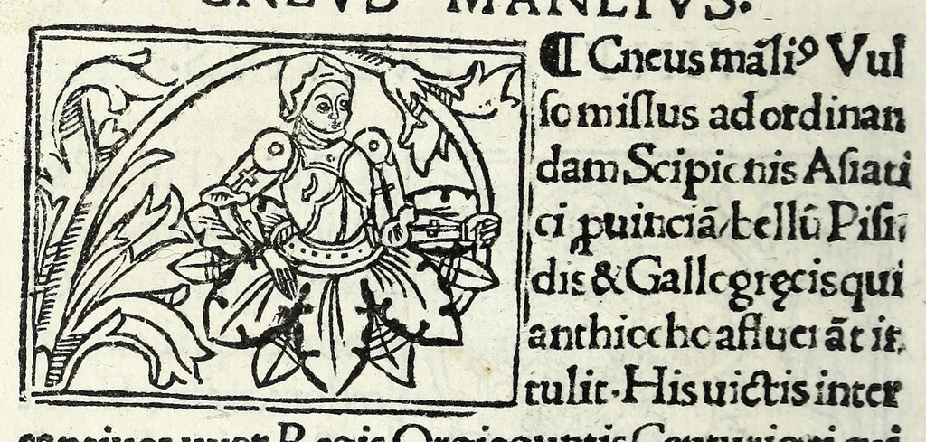 An illustration from Historia illvst. Romanorvm a Iano vsq. ad captam a Gotthis vrbem, 1510, leaf 46