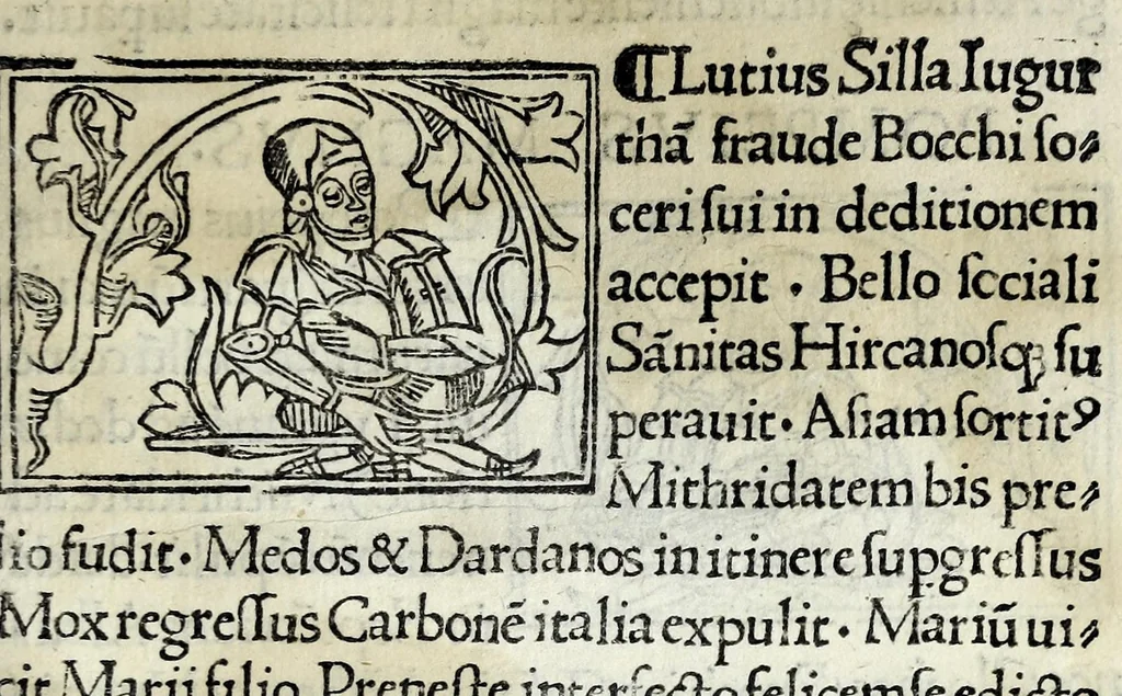 An illustration from Historia illvst. Romanorvm a Iano vsq. ad captam a Gotthis vrbem, 1510, leaf 51