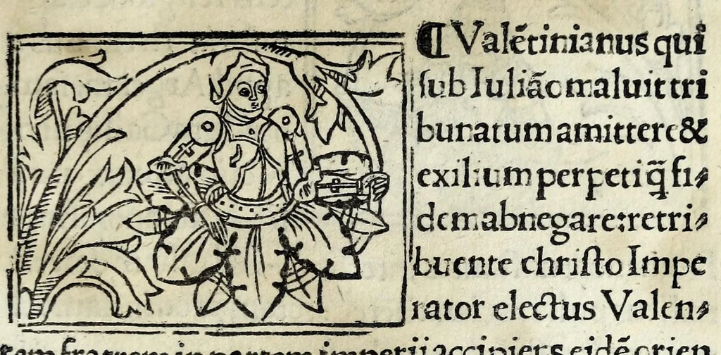 An illustration from Historia illvst. Romanorvm a Iano vsq. ad captam a Gotthis vrbem, 1510, leaf 67