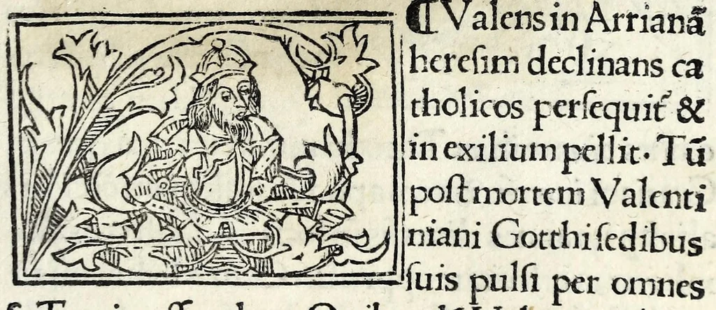 An illustration from Historia illvst. Romanorvm a Iano vsq. ad captam a Gotthis vrbem, 1510, leaf 67