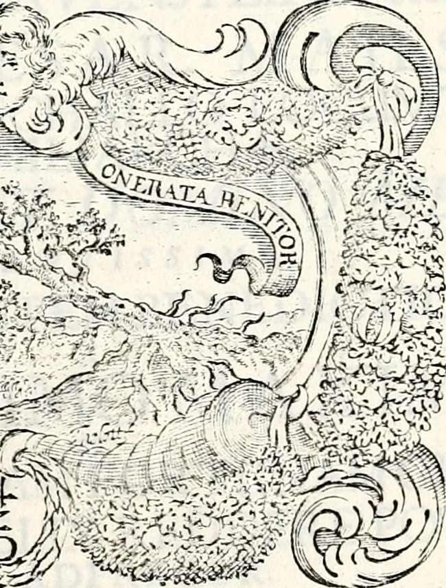 An illustration from Historia insignium illustrium sev Operis heraldici pars specialis : continens delineationem insignium plerorumque regum, ducum principum, comitum & baronum in cultiori Europa, cum explicatione singularum tesserarum, & multis ad familiarum decora titulos atque jura spectantibus, nec non tabulis aeneis scuta galeasq : in opere explicata obtutui exponentibus & indicibus necessariis, 1680, leaf 4