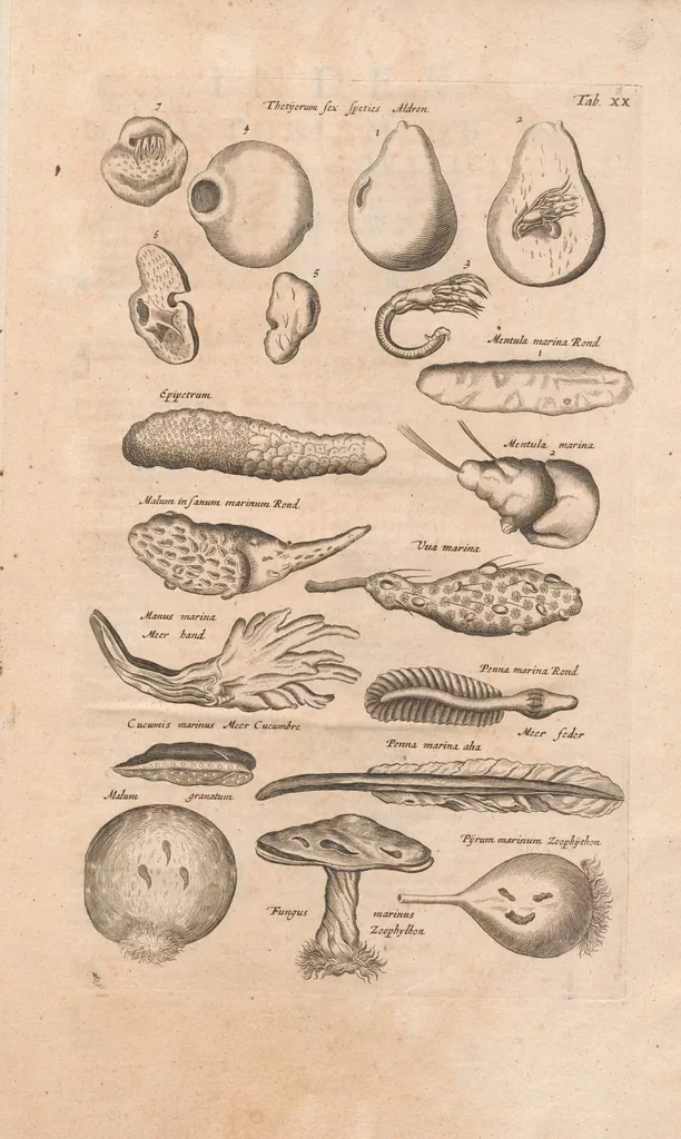 An illustration from Historiæ naturalis de exanguibus aquaticis libri IV, 1657, leaf 101