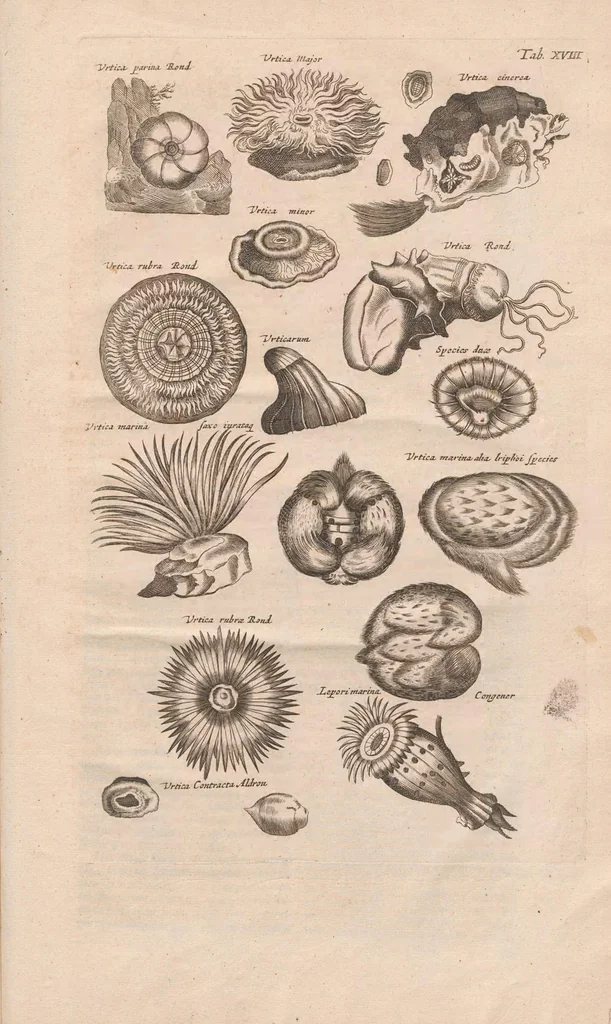 An illustration from Historiæ naturalis de exanguibus aquaticis libri IV, 1657, leaf 93