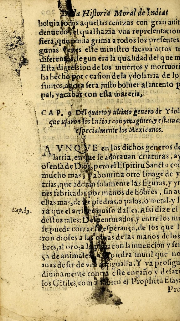 An illustration from Historia natural y moral de las Indias. : En que se tratan las cosas notables del cielo, y elementos, metales ... y guerras de los Indios., 1591, leaf 424