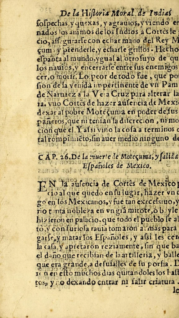 An illustration from Historia natural y moral de las Indias. : En que se tratan las cosas notables del cielo, y elementos, metales ... y guerras de los Indios., 1591, leaf 682