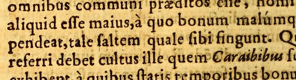 An illustration from Historia nauigationis in Brasiliam, quae et America dicitur. : Qua describitur autoris nauigatio, quaéque in mari vidit memoriae prodenda: Villagagnonis in America gesta: Brasiliensium victus & mores, à nostris admodum alieni, cum eorum linguae dialogo: animalia etiam, arbores, atque herbae, reliquáque singularia & nobis penitùs incognita., 1586, leaf 58