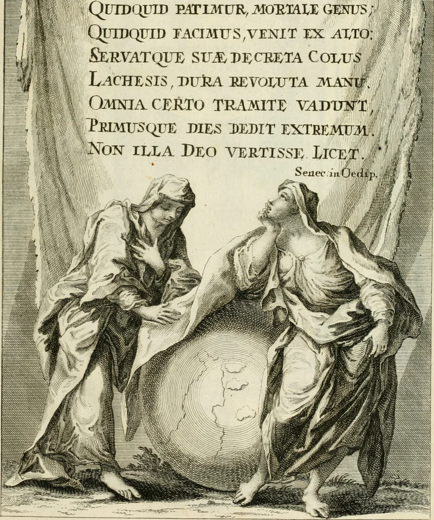 An illustration from Historica notitia rerum Boicarum : symbolis ac figuris aeneis illustrata : in funere Caroli VII. Romanorum Imperatoris semp. aug. virtutum triumpho, solemnium quondam occasione exequiarum, accommodata : cui accedit in fine oratio funebris in laudem optimi ejusdem Caesaris, anno 1745 habita, 1746, leaf 42