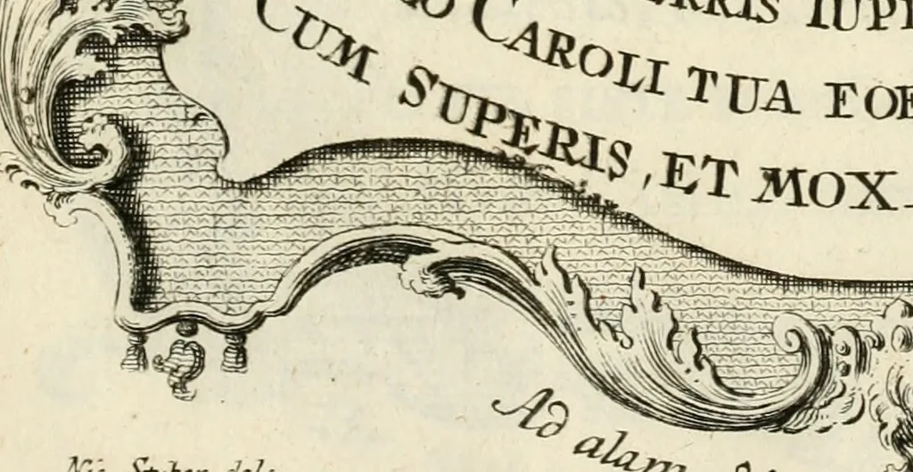 An illustration from Historica notitia rerum Boicarum : symbolis ac figuris aeneis illustrata : in funere Caroli VII. Romanorum Imperatoris semp. aug. virtutum triumpho, solemnium quondam occasione exequiarum, accommodata : cui accedit in fine oratio funebris in laudem optimi ejusdem Caesaris, anno 1745 habita, 1746, leaf 90