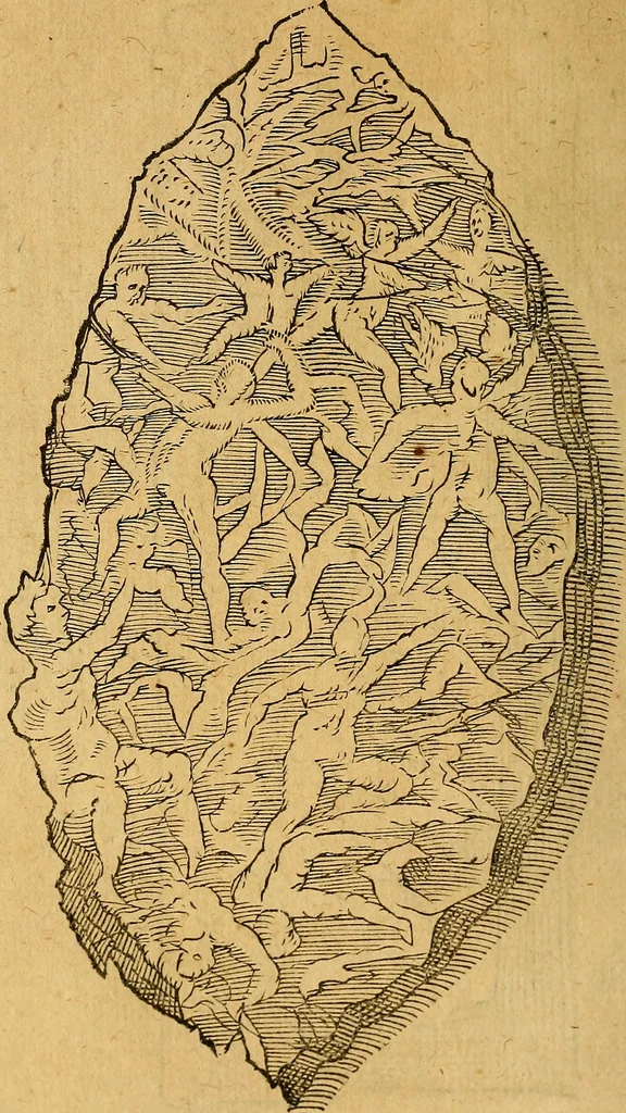 An illustration from Historia novi et admirabilis fontis balneique Bollensis in Ducatu Wirtembergico ad acidulas Goepingenses : mandato illustris. principis ac D.D. Frid. Ducis Vvirtemberg. et Teccensis. Comitis Montisbelig. &c. ac Equ. Ord. Reg. Gall. ad subditorum omniumqu[e] vicinorum & exterorum emolumentum ob vires insignes adornati,, 1598, leaf 349