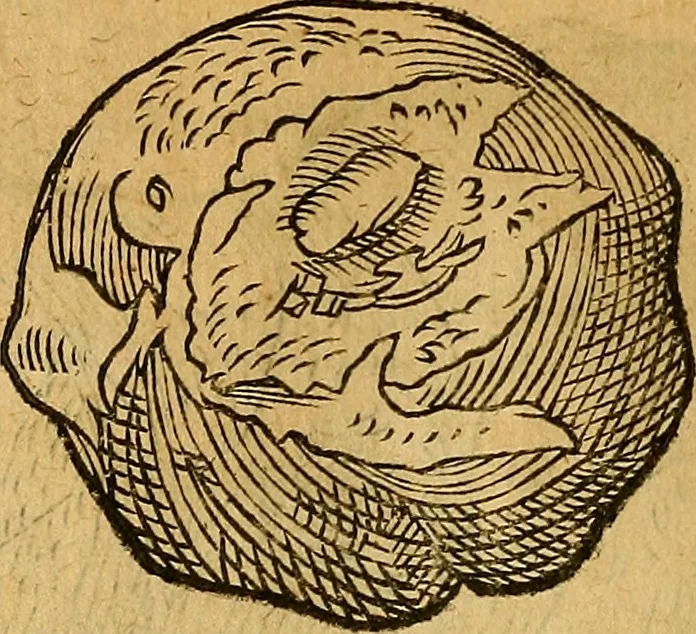 An illustration from Historia novi et admirabilis fontis balneique Bollensis in Ducatu Wirtembergico ad acidulas Goepingenses : mandato illustris. principis ac D.D. Frid. Ducis Vvirtemberg. et Teccensis. Comitis Montisbelig. &c. ac Equ. Ord. Reg. Gall. ad subditorum omniumqu[e] vicinorum & exterorum emolumentum ob vires insignes adornati,, 1598, leaf 381
