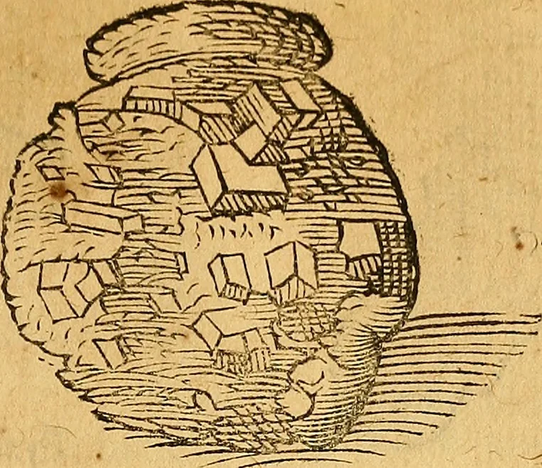 An illustration from Historia novi et admirabilis fontis balneique Bollensis in Ducatu Wirtembergico ad acidulas Goepingenses : mandato illustris. principis ac D.D. Frid. Ducis Vvirtemberg. et Teccensis. Comitis Montisbelig. &c. ac Equ. Ord. Reg. Gall. ad subditorum omniumqu[e] vicinorum & exterorum emolumentum ob vires insignes adornati,, 1598, leaf 384