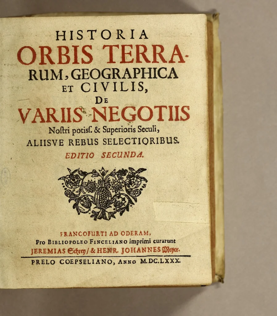An illustration from Historia orbis terrarum, geographica et civilis, de variis negotiis : nostri potiss. & superioris seculi, aliisve rebus selectioribus, 1680, leaf 7