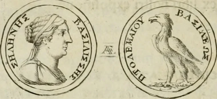 An illustration from Historia Ptolemaeorum Aegypti regum : ad fidem numismatum accommodata, 1701, leaf 149