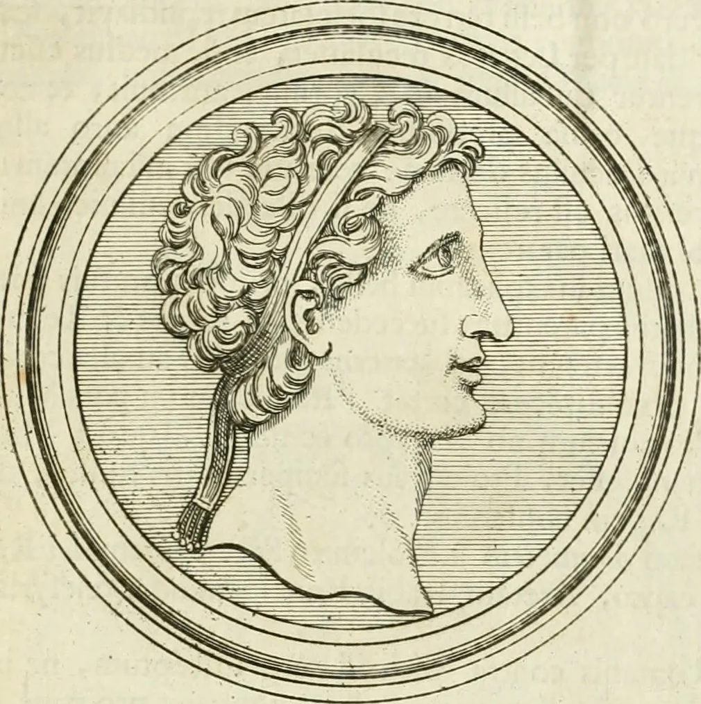 An illustration from Historia Ptolemaeorum Aegypti regum : ad fidem numismatum accommodata, 1701, leaf 150