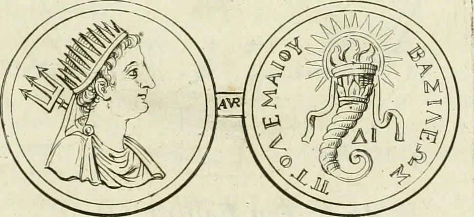 An illustration from Historia Ptolemaeorum Aegypti regum : ad fidem numismatum accommodata, 1701, leaf 168