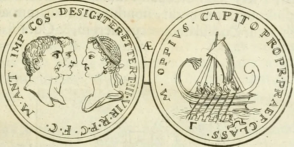 An illustration from Historia Ptolemaeorum Aegypti regum : ad fidem numismatum accommodata, 1701, leaf 216