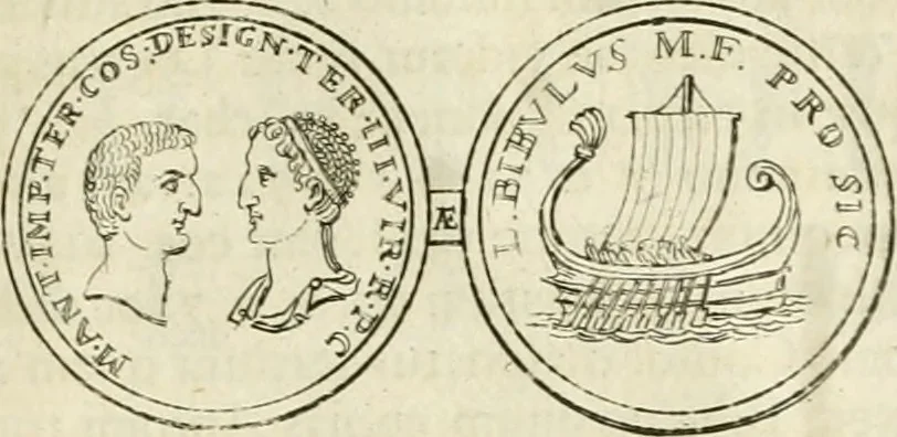 An illustration from Historia Ptolemaeorum Aegypti regum : ad fidem numismatum accommodata, 1701, leaf 220