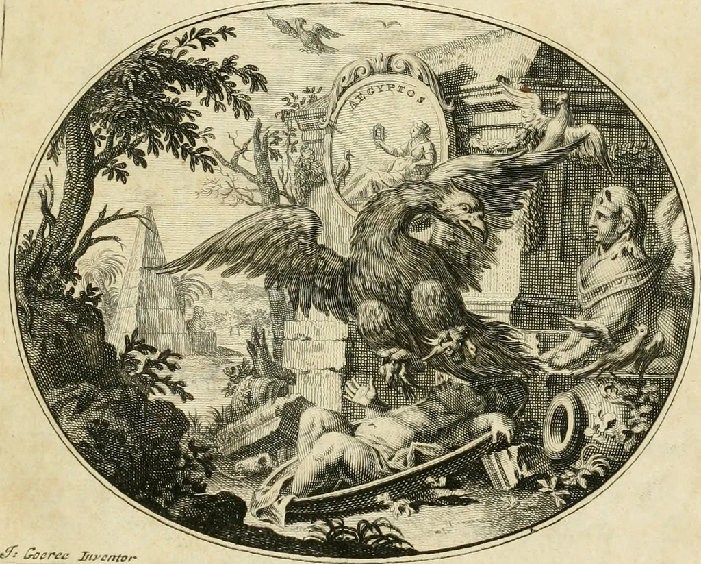 An illustration from Historia Ptolemaeorum Aegypti regum : ad fidem numismatum accommodata, 1701, leaf 6