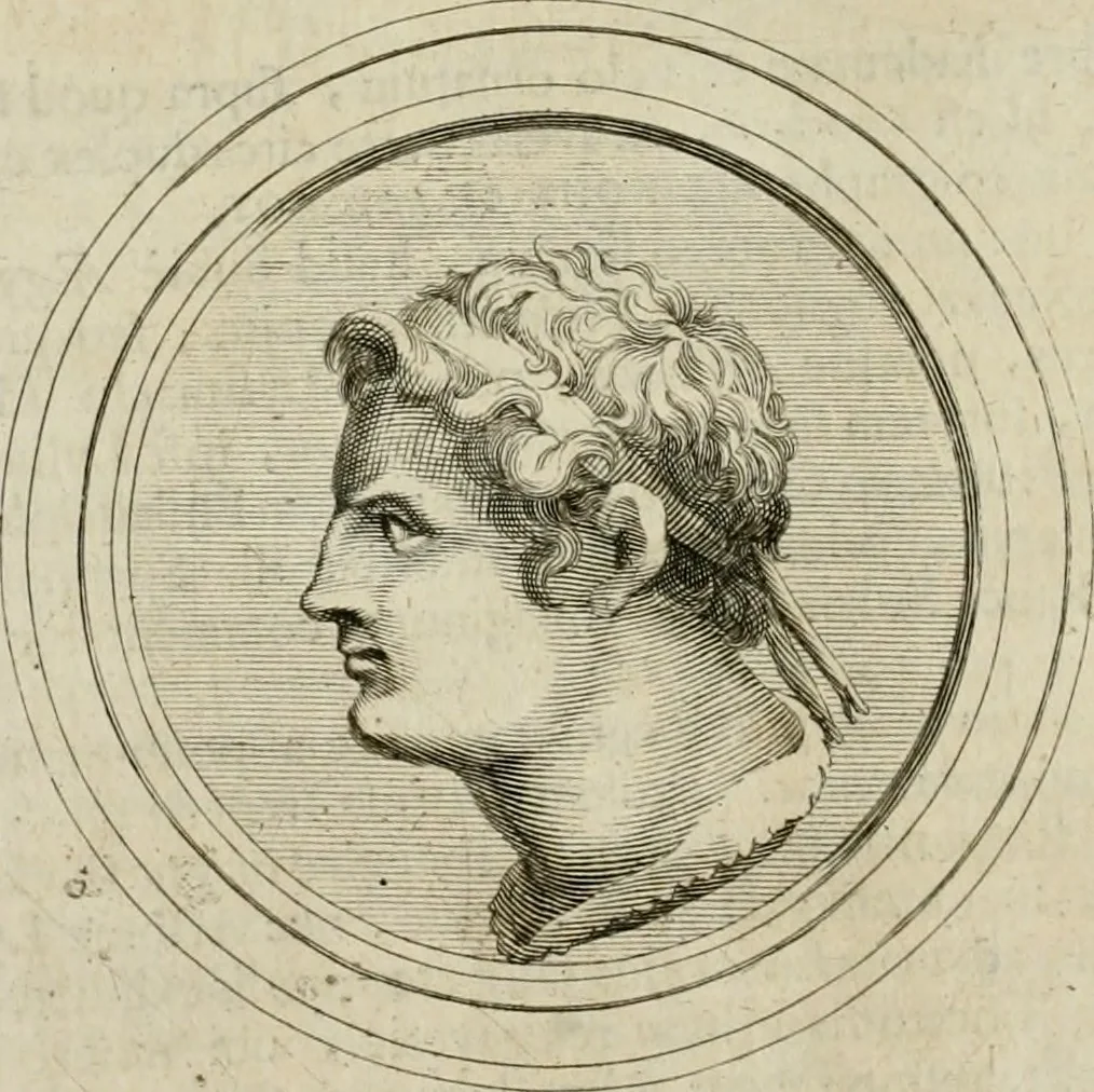 An illustration from Historia Ptolemaeorum Aegypti regum : ad fidem numismatum accommodata, 1701, leaf 67