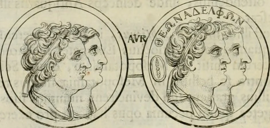 An illustration from Historia Ptolemaeorum Aegypti regum : ad fidem numismatum accommodata, 1701, leaf 75
