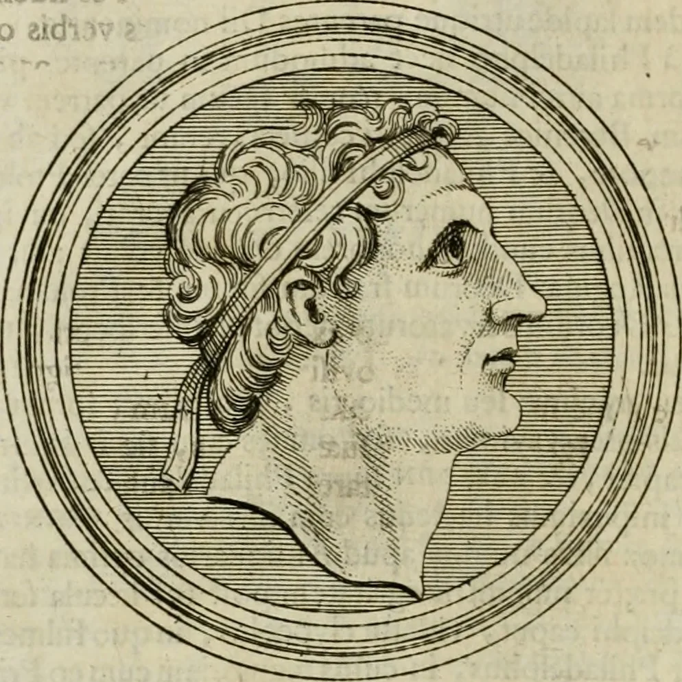 An illustration from Historia Ptolemaeorum Aegypti regum : ad fidem numismatum accommodata, 1701, leaf 77
