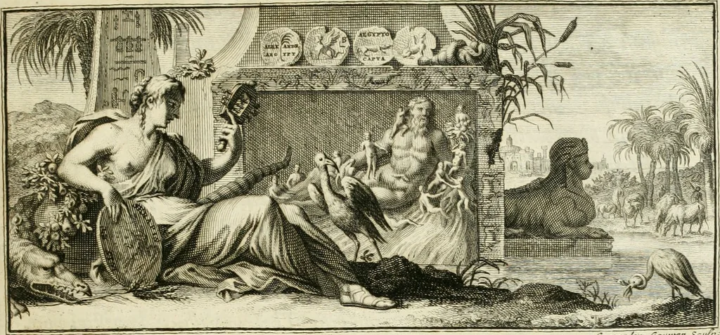 An illustration from Historia Ptolemaeorum Aegypti regum : ad fidem numismatum accommodata, 1701, leaf 8