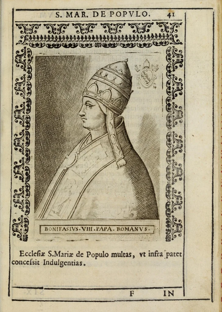 An illustration from Historiarum sanctissimae, et gloriosiss. Virginis Deiparae Populo Almae Vrbis compendium, 1599, leaf 57